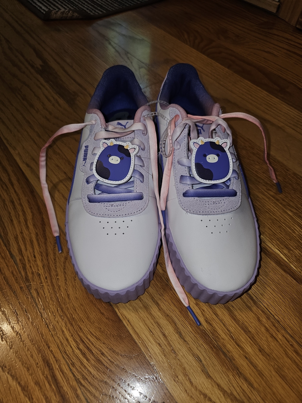 Puma Squishmalows White, Purple & Pink Character Lace-Up Sneakers